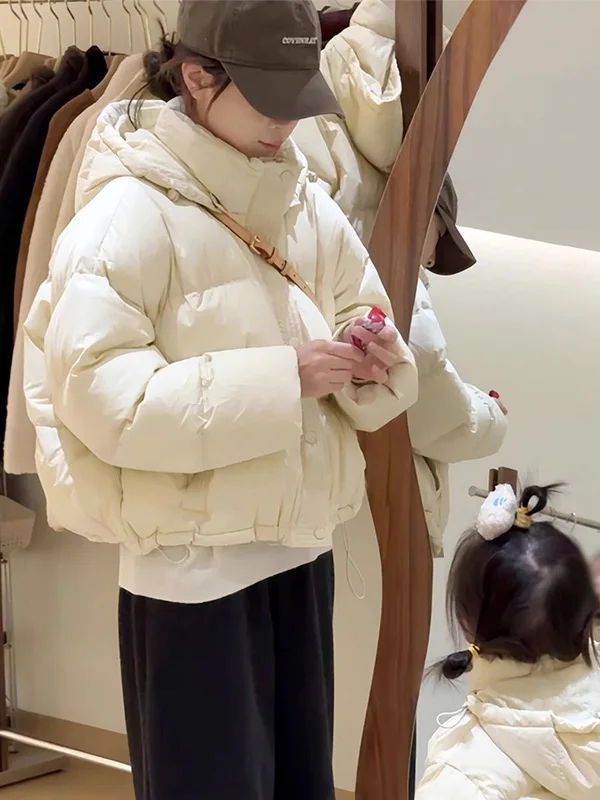 

Модная теплая хлопковая куртка с капюшоном для женщин, зима 2025, новая корейская универсальная утепленная верхняя одежда, пуховик