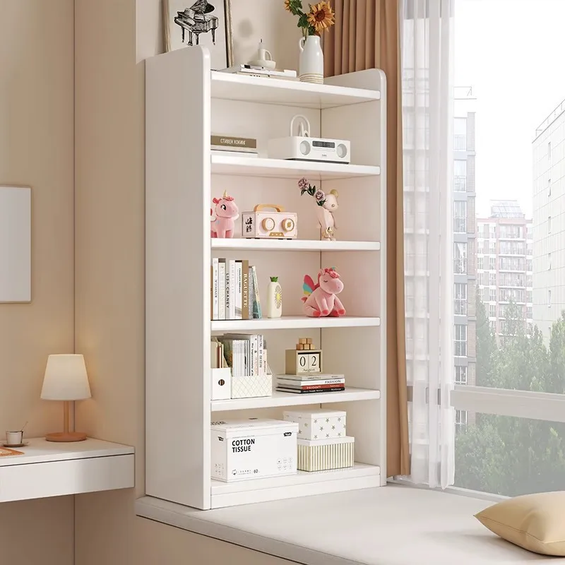 Solid wood bay window bookshelf storage cabinet window sill storage cabinet small bookcase household shelf balcony