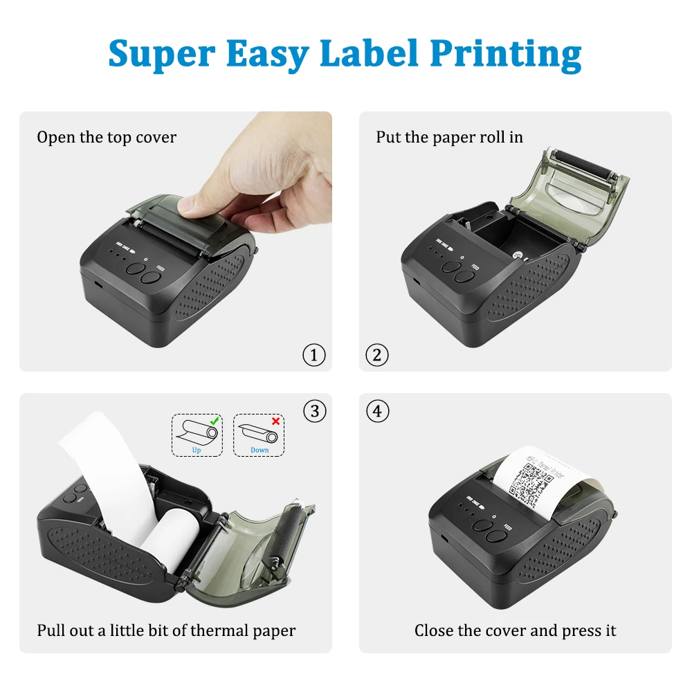 NETUM Bluetooth Thermal Receipt Printer 58mm for Android IOS Windows  POS Portable NT-1809DD