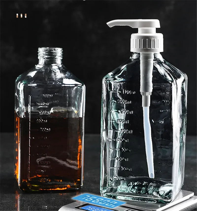 Transparent Coffee Syrup Bee Drip Double Scale Storage Dispenser Pump Bottle Squeeze Milk Bottle Honey Jar Container view 6