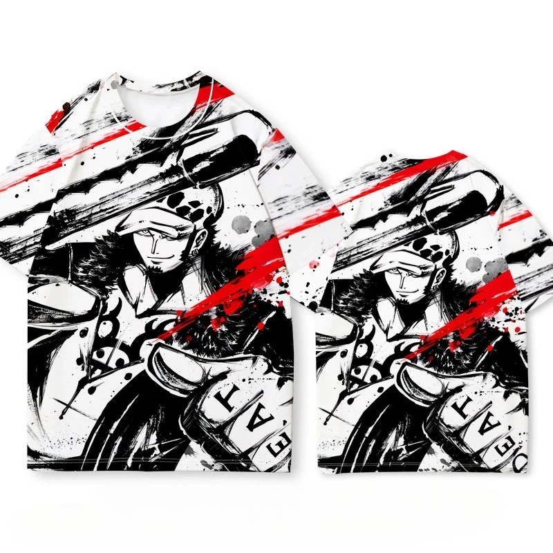 

Цельная аниме-футболка Trafalgar Law Ink Style с принтом, уникальный двухсторонний дизайн в стиле бандай, необходимый для фанатов аниме