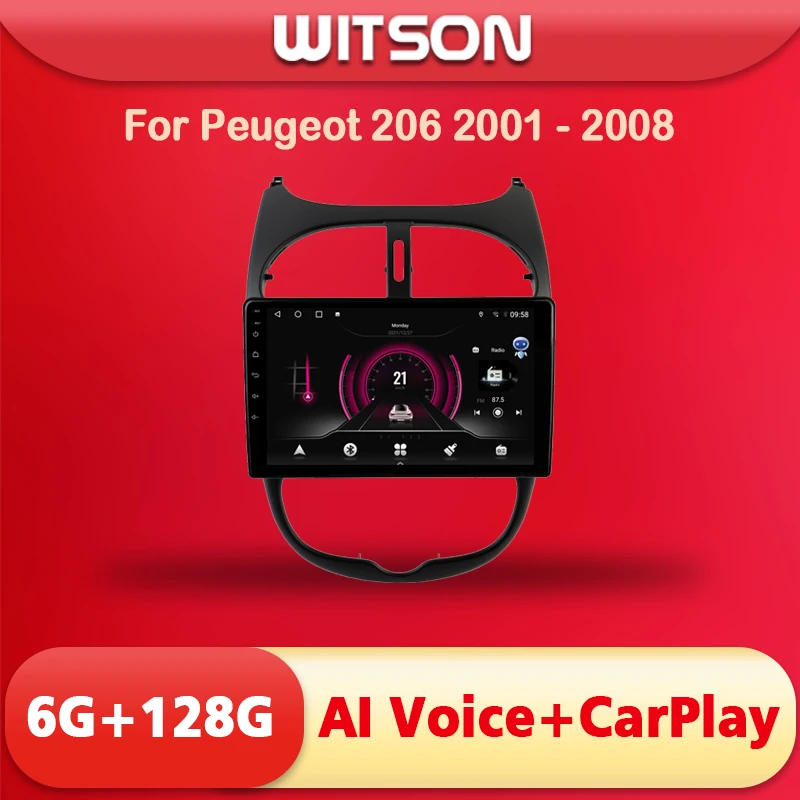 WITSON Car Radio Android AI VOICE Player For Peugeot 206 2001 - 2008 Auto Car Radio Multimedia Video Player Navigation GPS Map