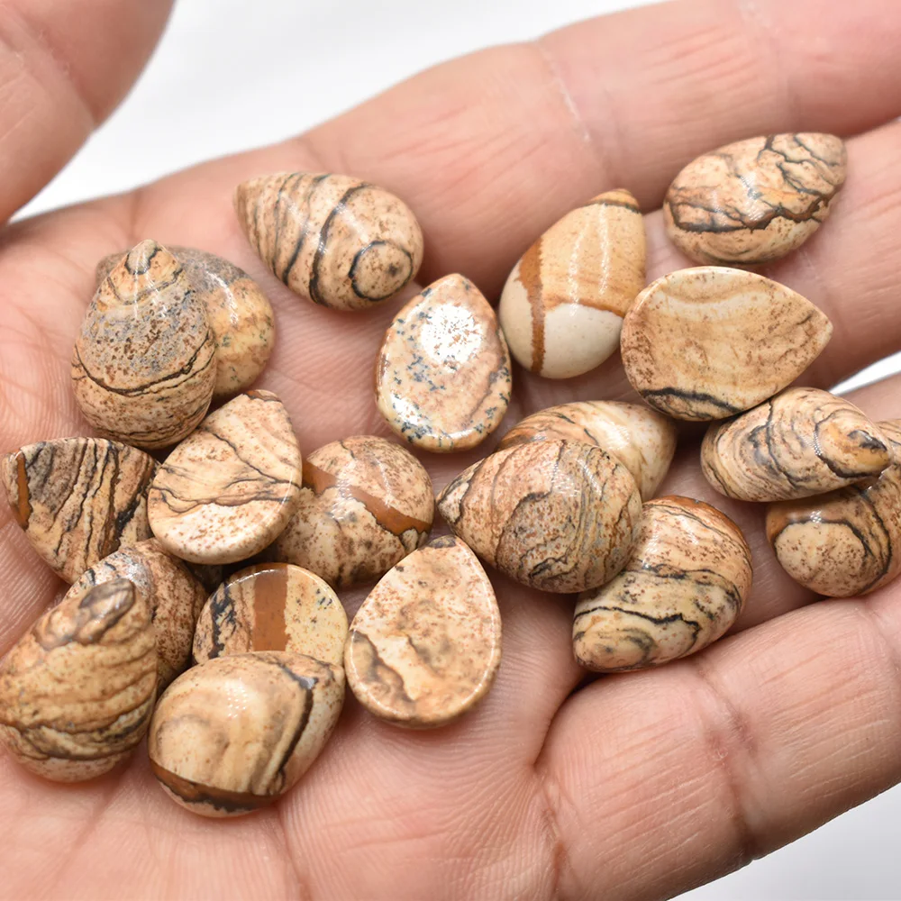 Großhandel 50 Stück/Lot verschiedene Naturstein-Cabochon-Perlen in Tropfenform 13x18mm für DIY-Schmuckzubehör Kostenloser Versand – Detail 17