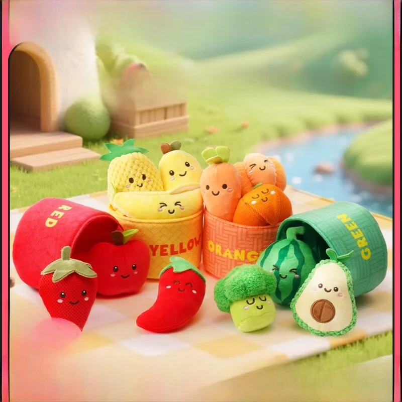 

Игровой набор Sozzy: Фруктовая корзина и овощи, мягкие игрушки, подарок на день рождения, развивающие куклы для детей 2-6 лет, тканевые игрушки для совместных игр родителей и детей