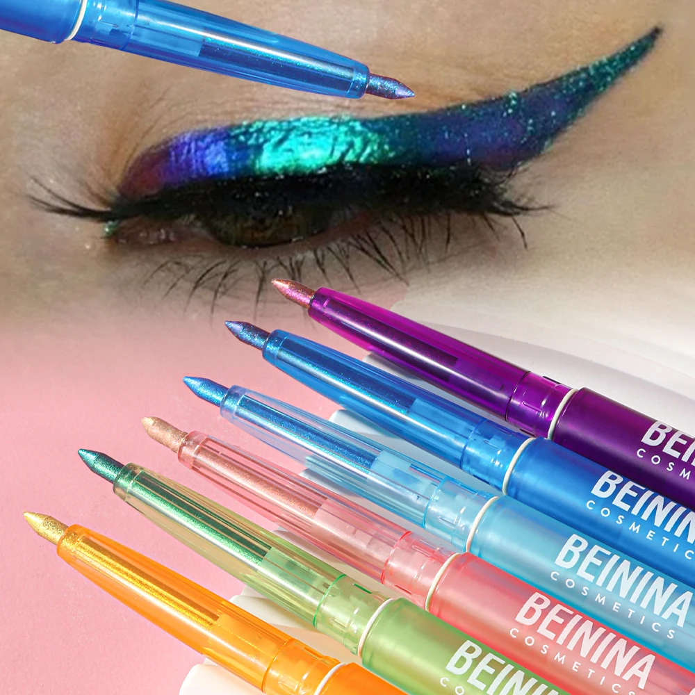 Delineador de ojos camaleones, 6 colores, brillo metálico perla, sombra de ojos brillante, delineador de brillo, Color cromo múltiple, maquillaje de ojos que cambia Aurora