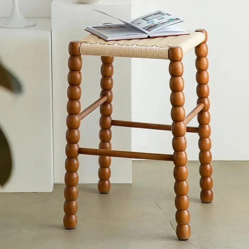 & Luxury Solid Wood Bar Stools Designer Home High Bar Chairs for Kitchen Minimalist Designer Creative Bar Furniture High Barstoo