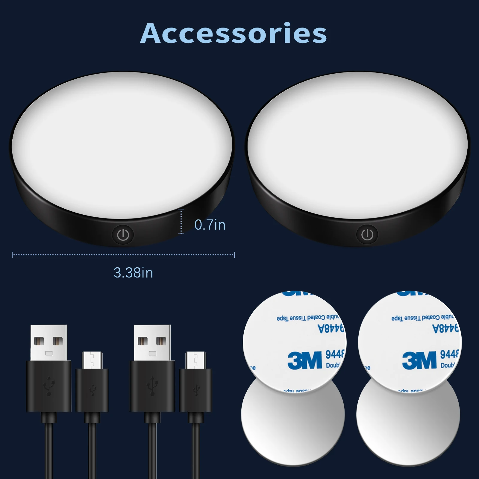 Luz táctil regulable recargable WILLED, batería integrada de 1000mAh, luces LED nocturnas portátiles para armario, cocina, dormitorio