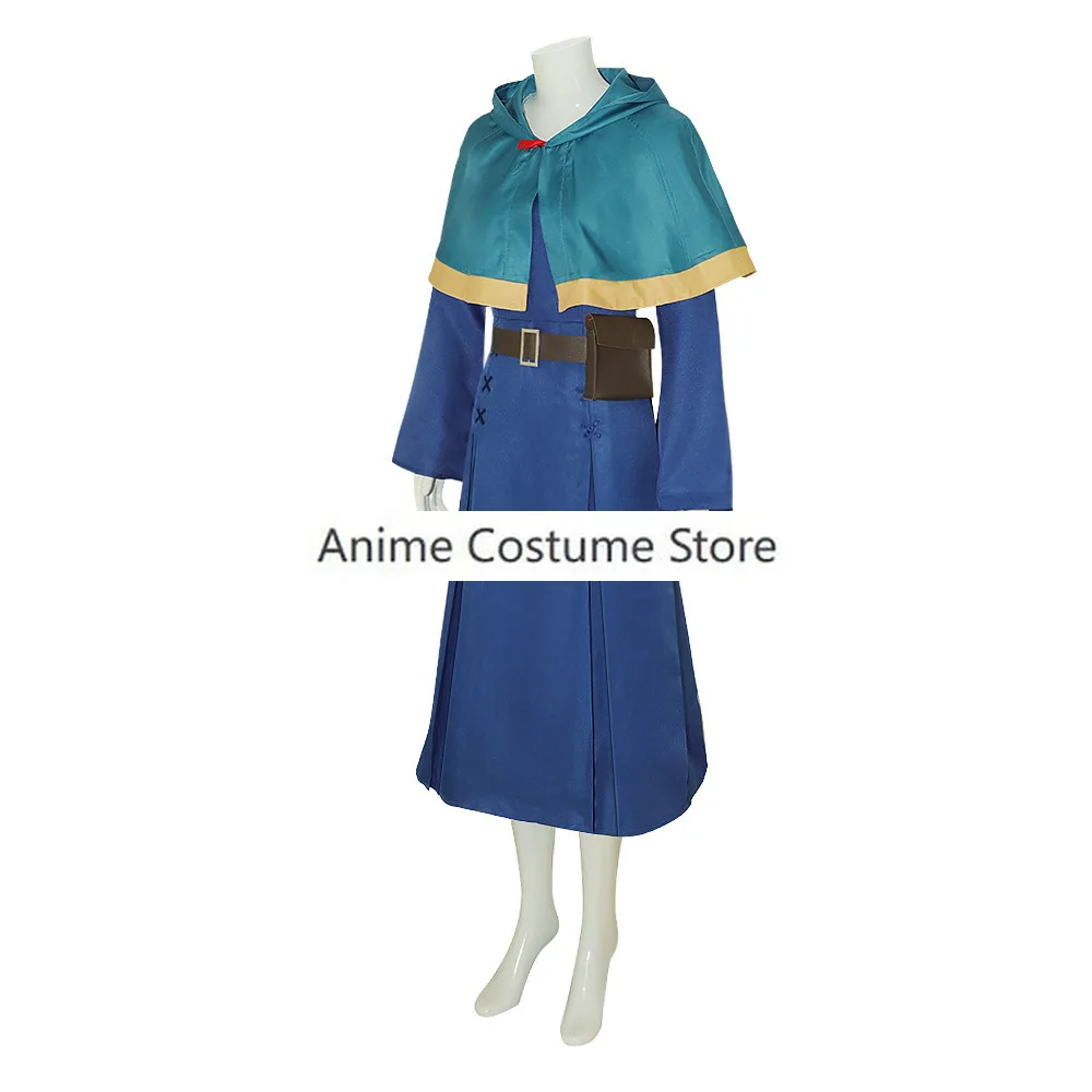 Anime Delicioso no Calabouço Cosplay Traje para Mulheres, Uniforme das Meninas, Vestido de Manto, Peruca, Roupas do Jogo, Raiden, Donato