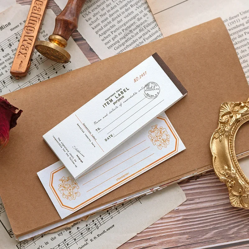 50sheets European Style Retro Sticky Note Portable Scrapbook Decorations Stickers Label Notepad Stationery Journal Decor Sticker