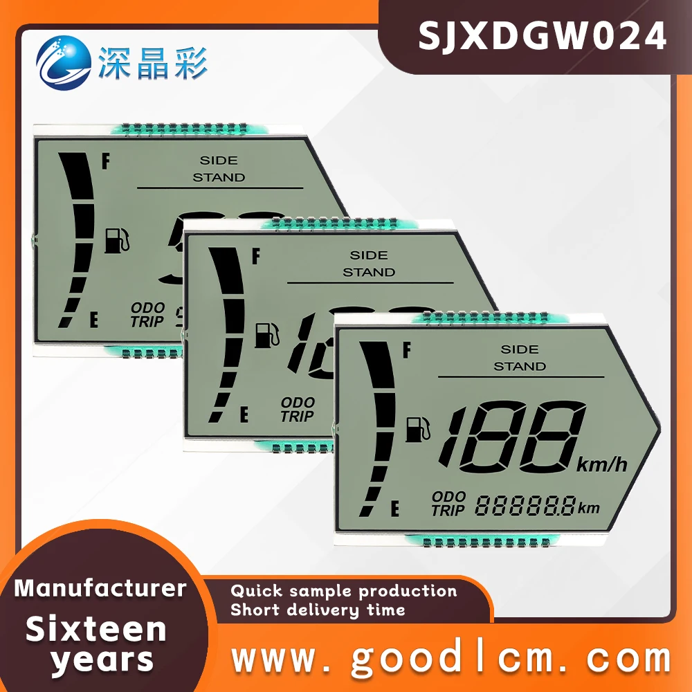 

Anti glare segment code LCD screen SJXDGW024 Low energy digital display segment code LCD screen Suitable for motorcycles