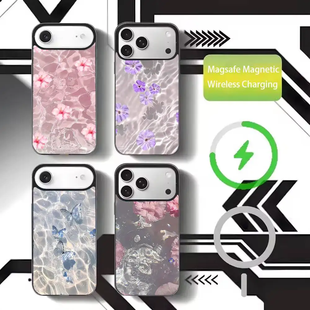 

Translucent Water Ripple Phone Case For iPhone17,16,15,14,13,12,11 Plus,Pro Max Magnetic For Magsafe Wireless Charging