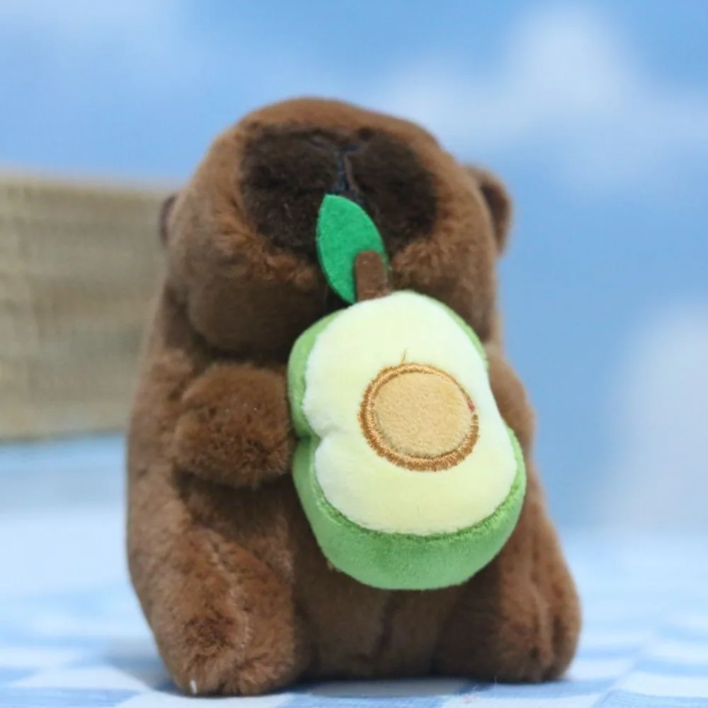 Novo capivara brinquedo de pelúcia chaveiro macio animais de pelúcia simulação capivara boneca dos desenhos animados ornamento do carro pingente de pelúcia saco decoração