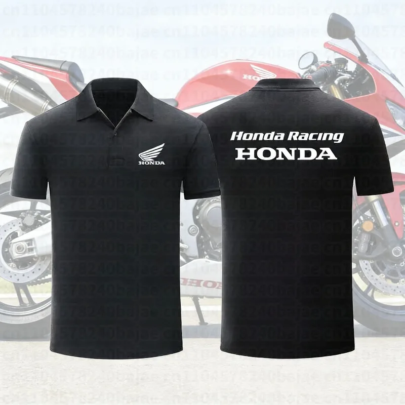 

Мужская футболка-поло Honda Racing для мотоциклистов, дышащая, с модным принтом, с коротким рукавом, свободного кроя, для бездорожья