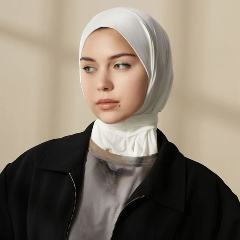 Mode Muslimischen Hijab Caps Solide Underscarf Frauen Schleier Modale Baumwolle Hijab Muslimischen Schal Turbane Kopf frauen Hijabs Hut Islamischen – Detail 13