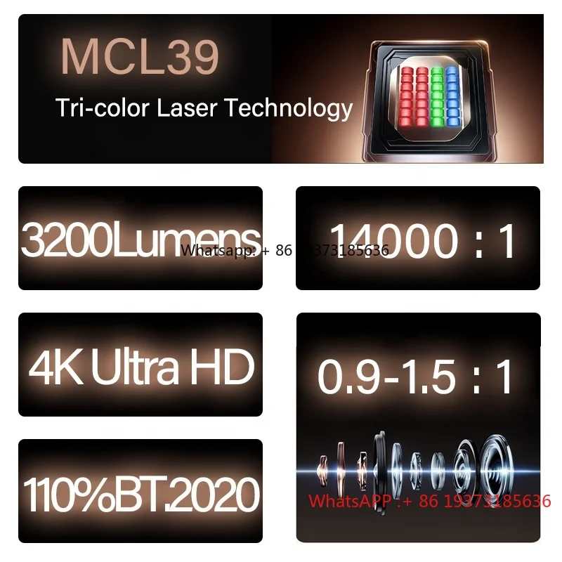 جهاز عرض Hisense Vidda C3 Ultra 4K الجديد - جهاز عرض ثلاثي RGB - Cinema Tech 1.67x Zoom HDR10+ 3200 ANSI Lumens للمسرح المنزلي #2