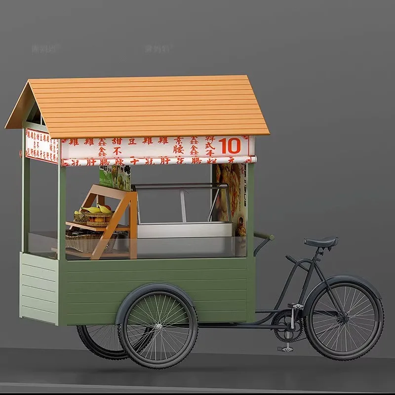 

Chinese camping barbecue dining car wrought iron four fruit soup selling car fruit holiday outdoor movable stall car