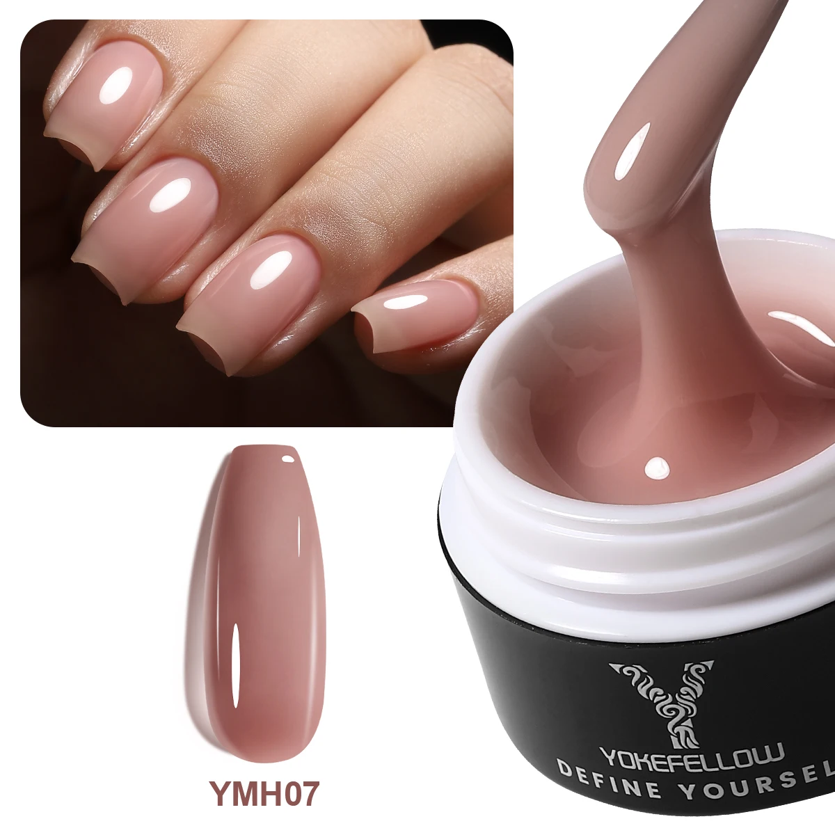 NEU YOKEFELLOW Builder Gel Nagellack 15g Jelly Blue Hard Gel HEMA TPO Free Extension Gel Bunte Builer Lack für Nagel DIY
