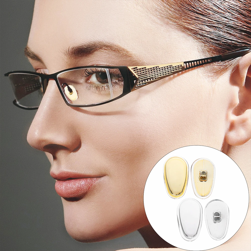 

12 Pairs Silicone Metal Anti Slip Eyeglasses Nose Pads Glasses Accessories Oval Pads for Frames