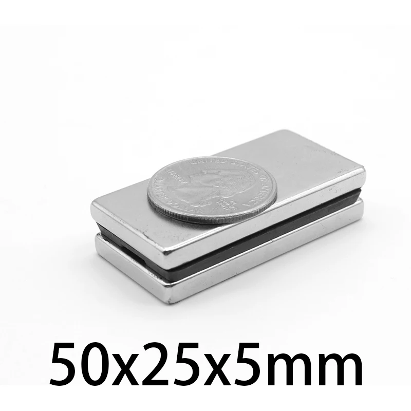 1/2/3/5/10PCS 50x25x5mm Big Block Rare Earth Magnet N35 Rectangular Strong Neodymium Magnet 50x25x5 Permanent Magnet 50*25*5