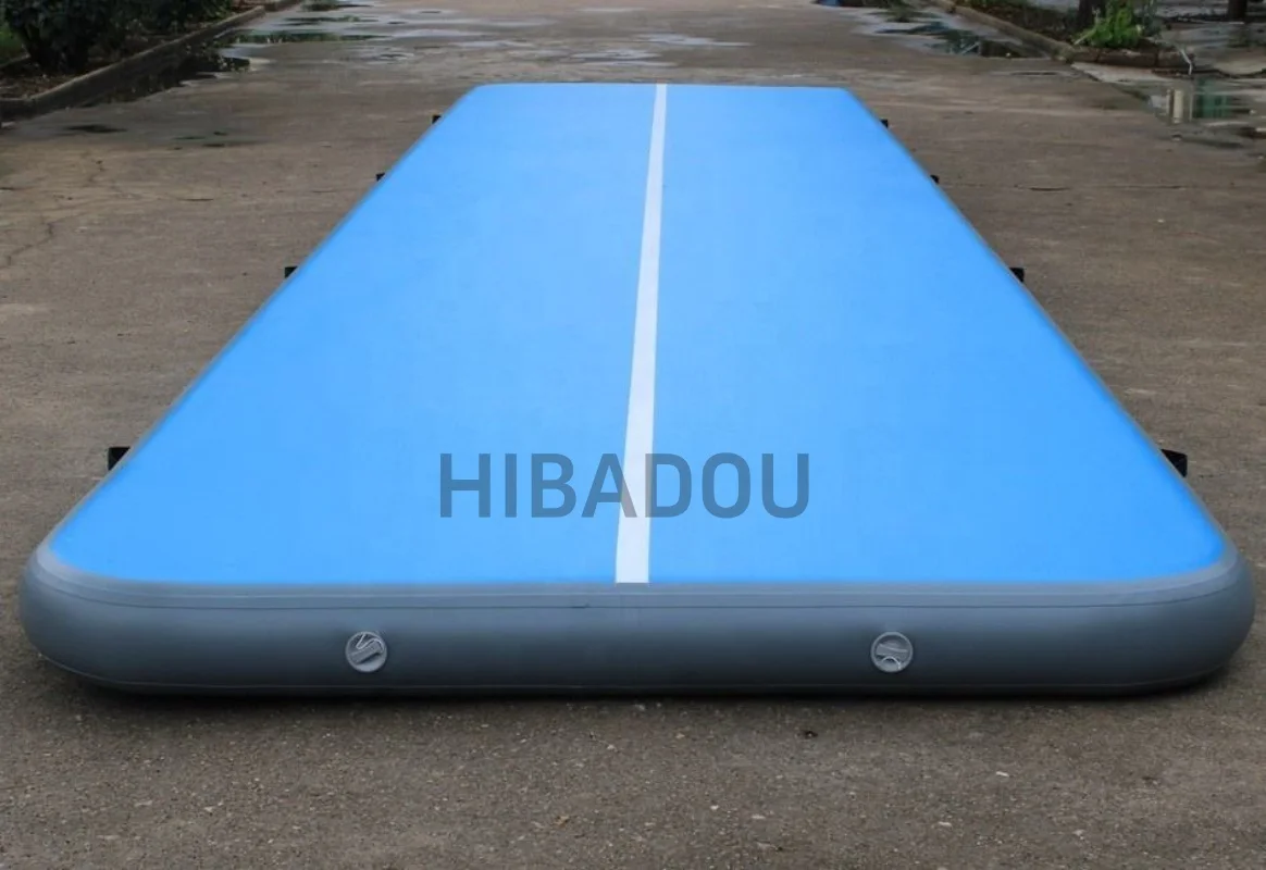 인플레이터블 에어 트랙 인플레이터블 에어 체조 매트 8m 9m 10*2*0.2m 인플레이터블 플로어 매트 전동 펌프 포함