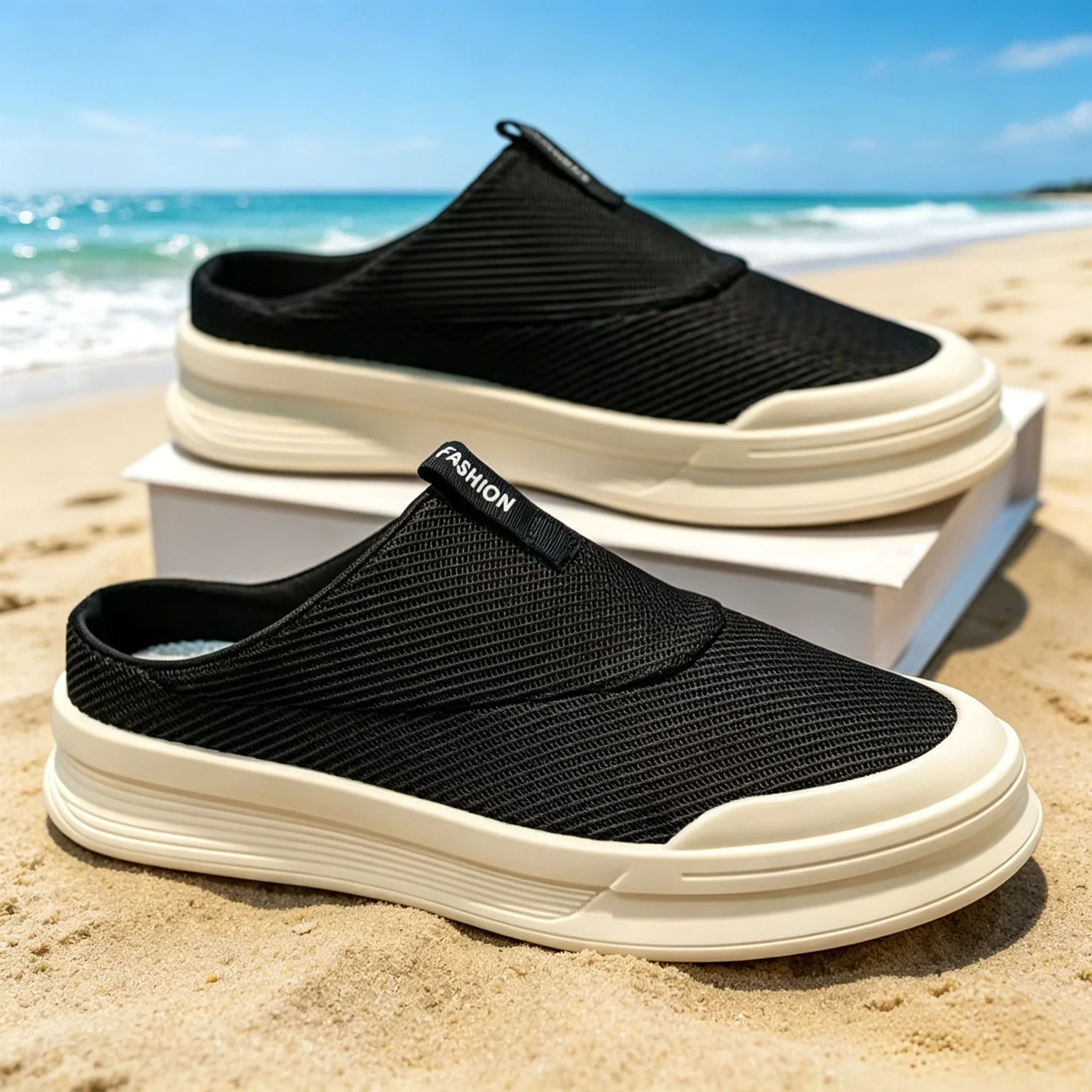 Summer Half Slipper Men's Shoes Breathable Casual Comfortable Sport Sneakers for Home And Outdoor Use Clearance Free Shipping