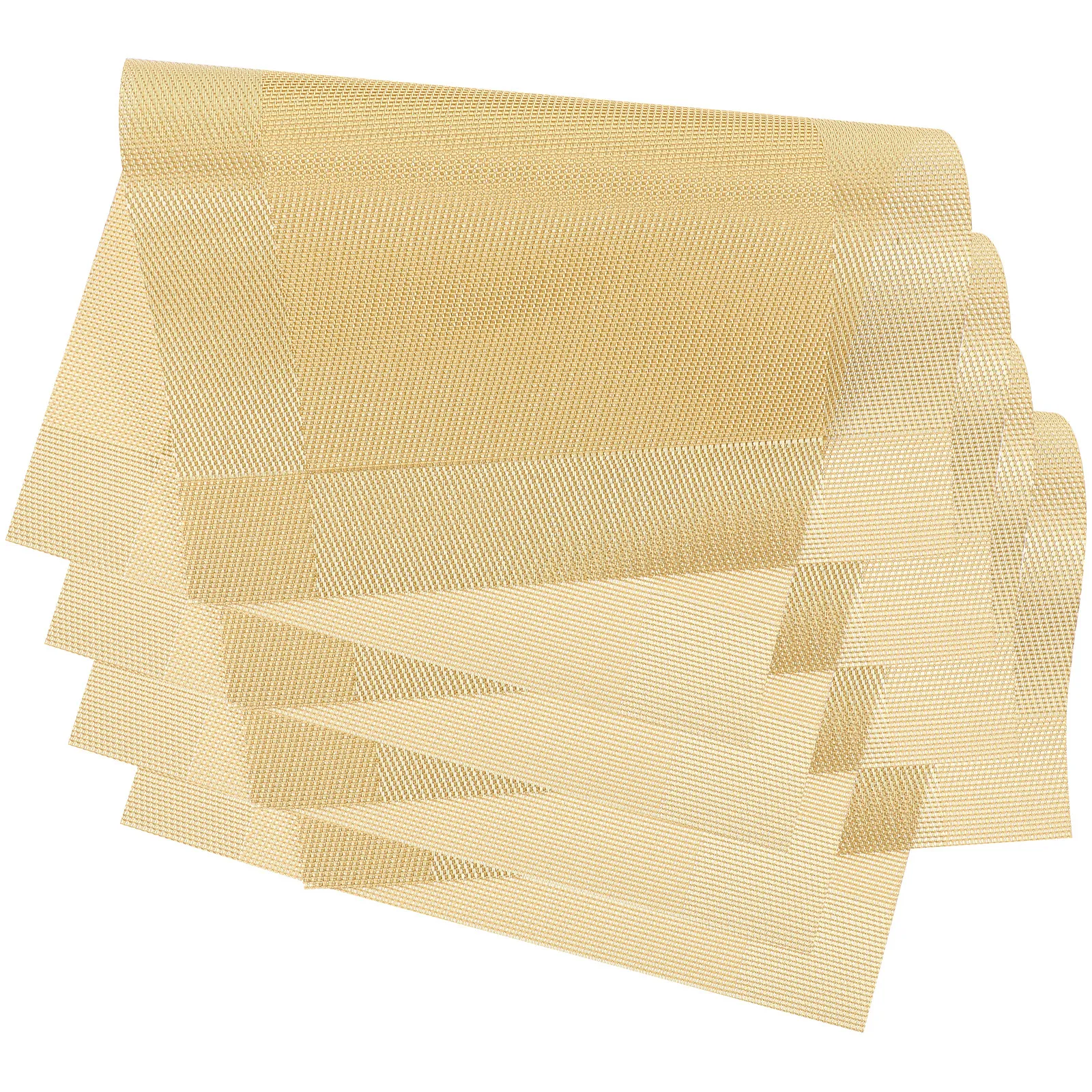 

4Pcs Elegant Table Placemats PVC Material Simple Style Comfortable Texture Dining Mat Set Reusable Insulated Bowl Pad Decor