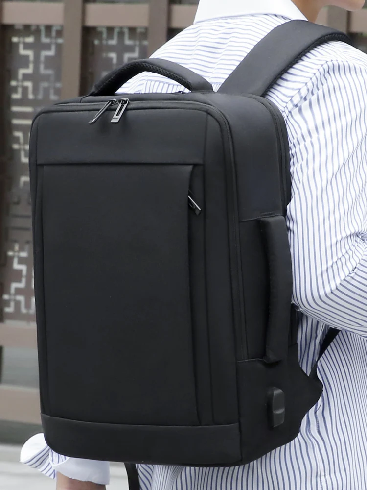 

Busin Travel Laptop Bag Men's Large Capaci Lightweight Bapa Dual oulder Straps Commuter Sle Polyester Material
