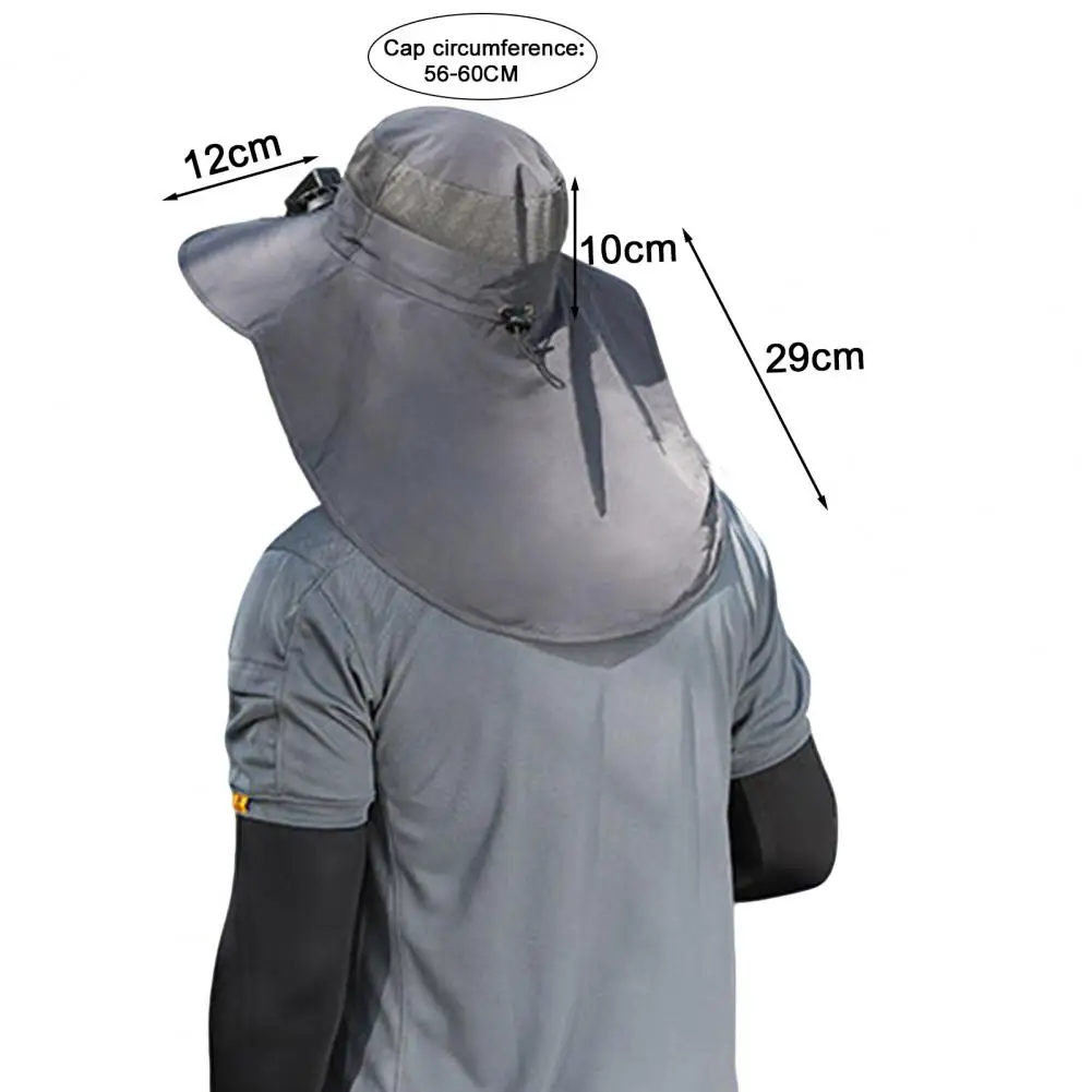 قبعة رجالية جديدة ذات حافة واسعة تعمل بالطاقة الشمسية للحماية من الشمس قابلة للتعديل في الهواء الطلق على الشاطئ قبعة صيد للمشي لمسافات طويلة واقية من الشمس