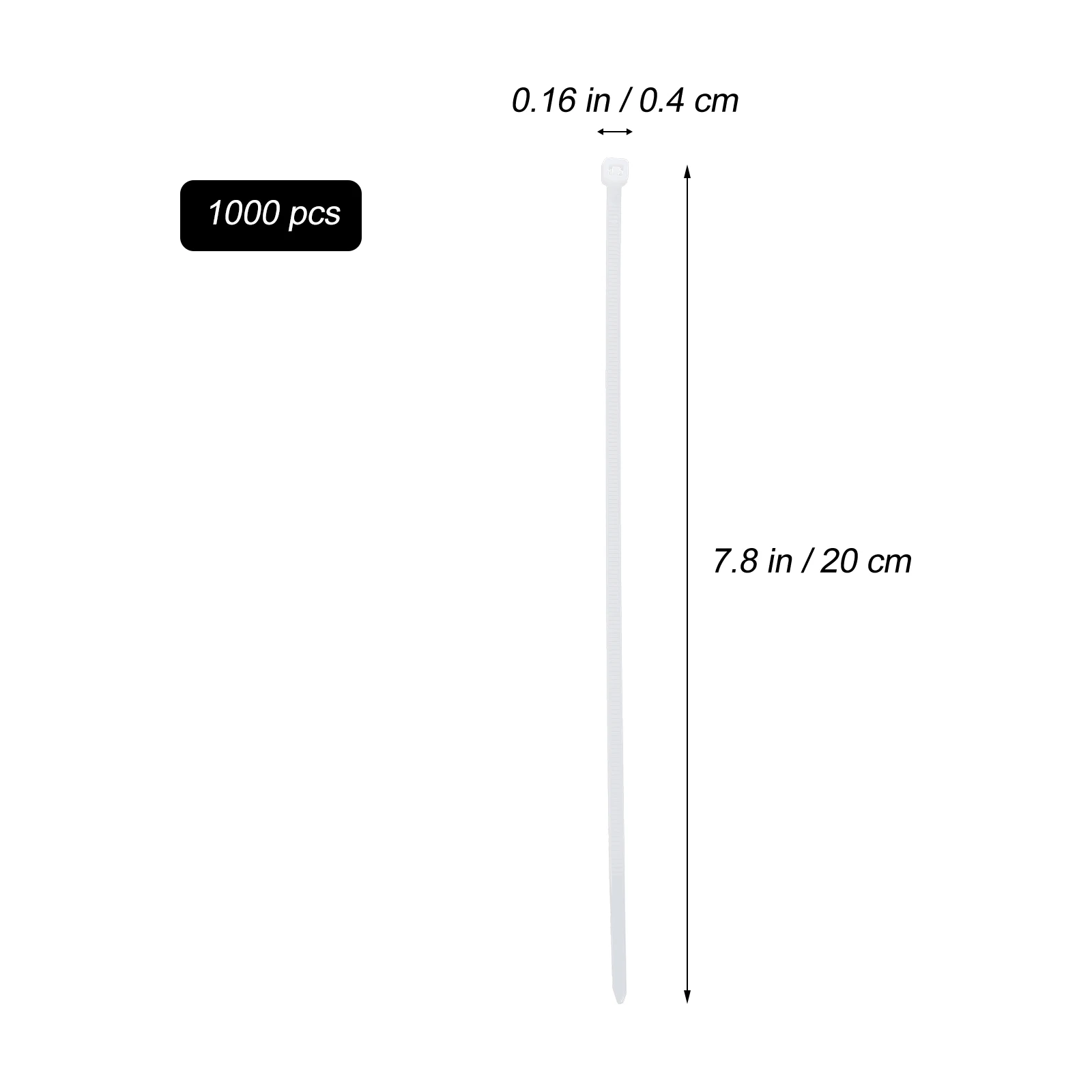 1000pcs Zip Tie Heavy Duty Nylon Wire Tie Flame Retardant Black Plastic Cable Ties For Outdoor Wiring Organization