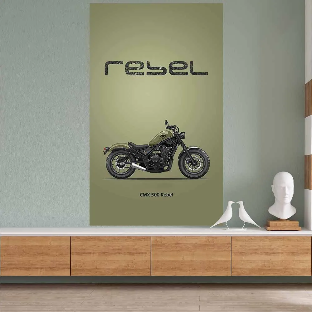 Vintage Motorcycle Series Poster Flag Suitable for rooms, decorative garages，Japanese art racing style flag with 4 buttons