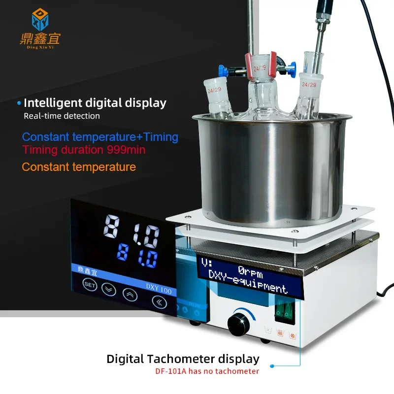 Xin Tester 5L Heating Magnetic Stirrer DF-101T-5L Lab Digital Display Constant Temperature Mixer Timed 220V image 2