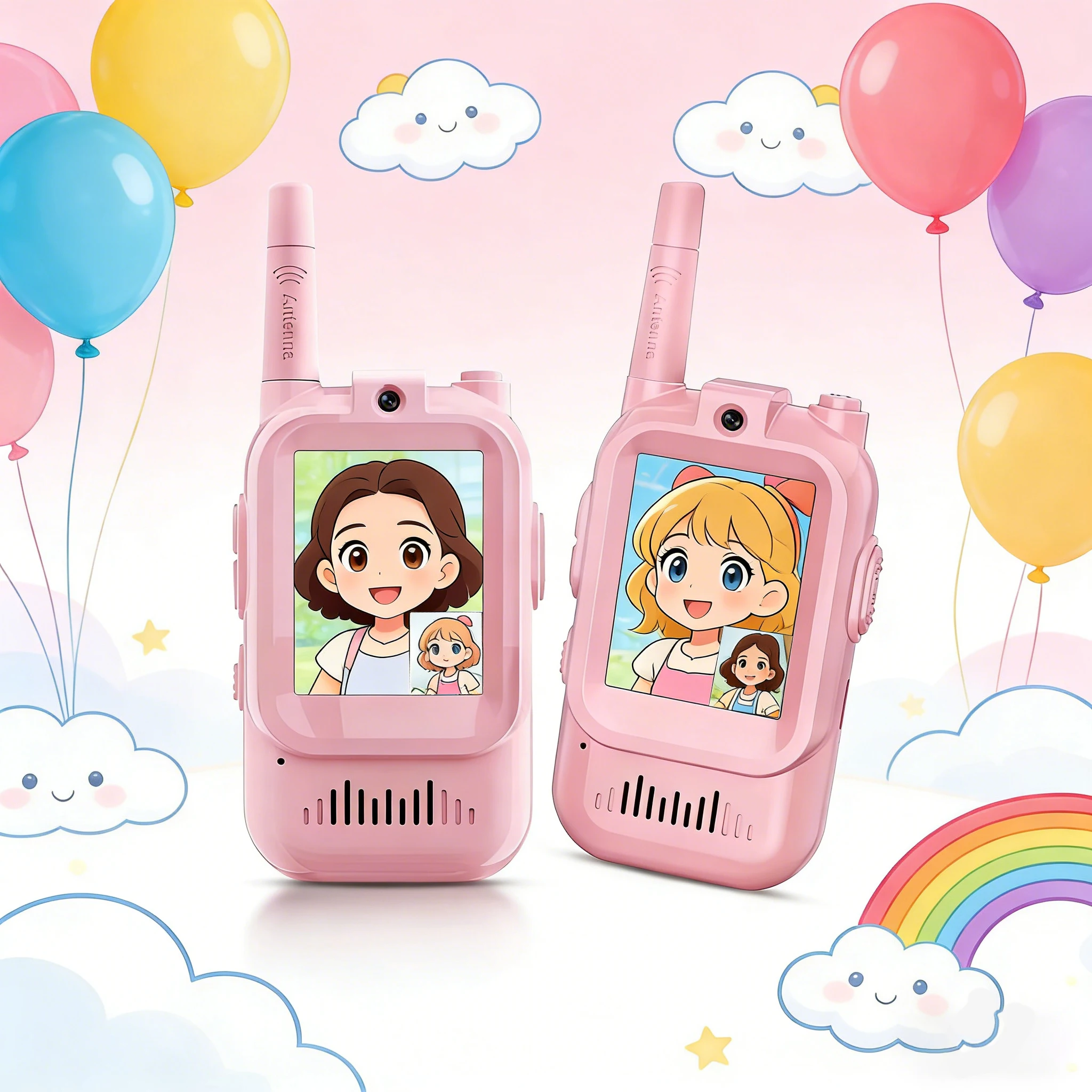 

2 шт. Детские видеорации с 2-дюймовым HD-экраном, двухсторонняя радиосвязь для кемпинга, походов, подарок-игрушка для детей