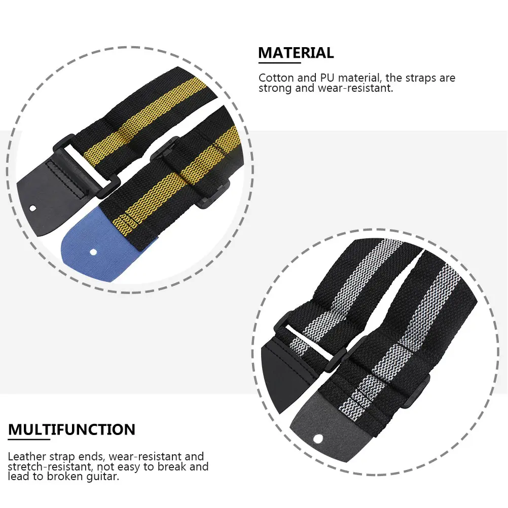 

2pcs Straps Widen Pu Bass Strap Adjustable High-Density Buckle Comfortable Guitar Accessories Belt Supply For Electric