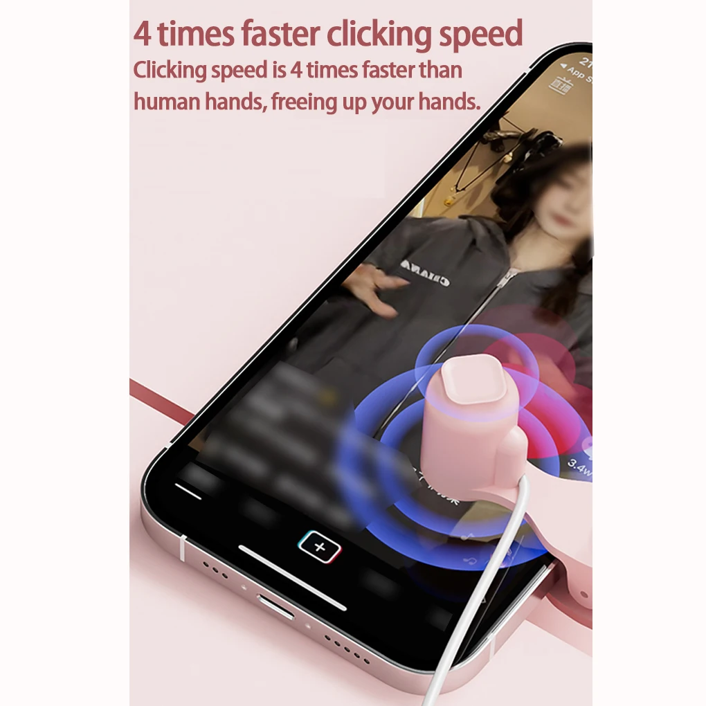 Automatic Phone Screen Tapper Auto Clicker For Phone Simulated Finger Clicking USB Simulator For Gaming Shopping Giving Like