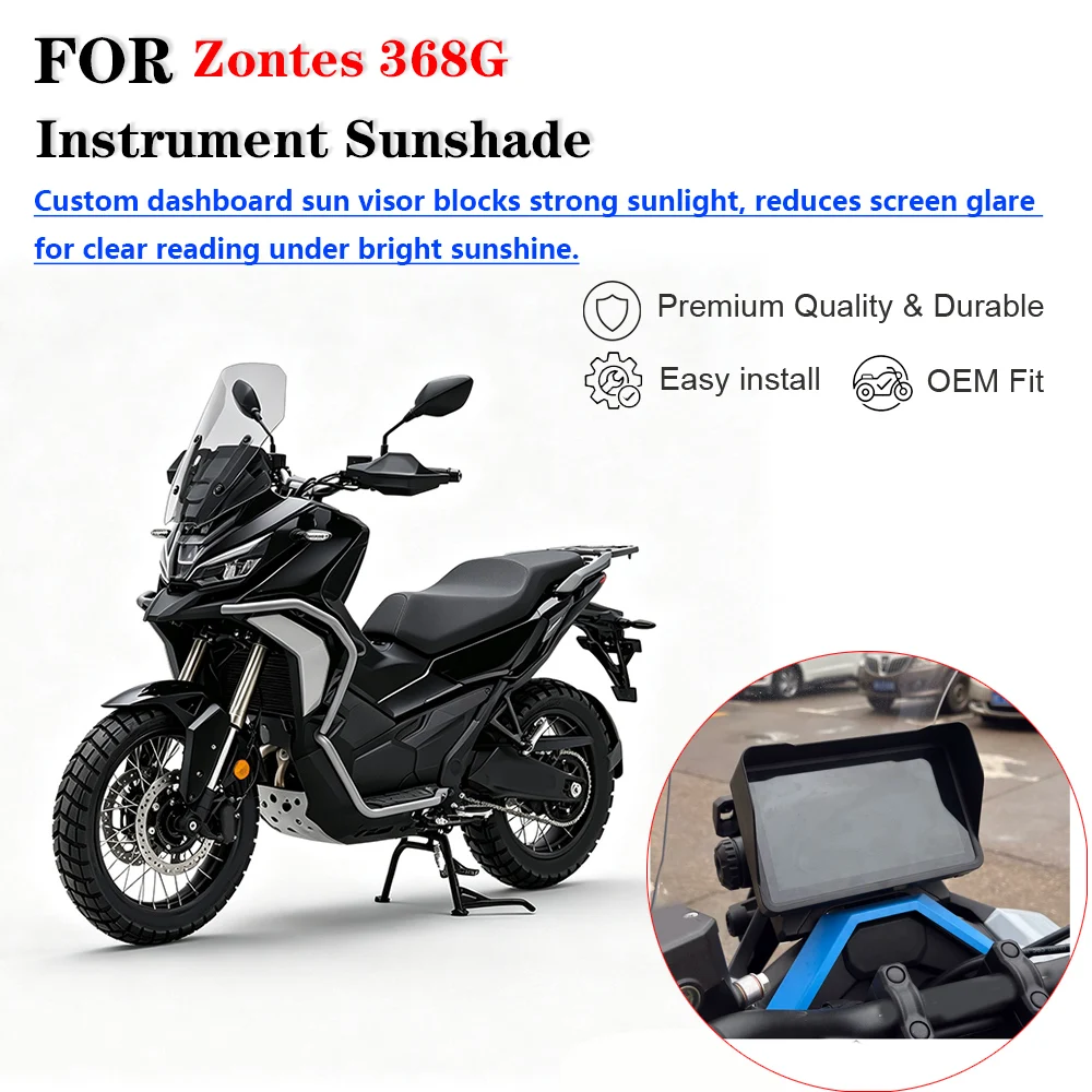 Instrument Sun Visor Screen Protective Cover for Zontes 368G Motorcycle, Dash Shade Visor Mod Parts Fits ZT368T-G