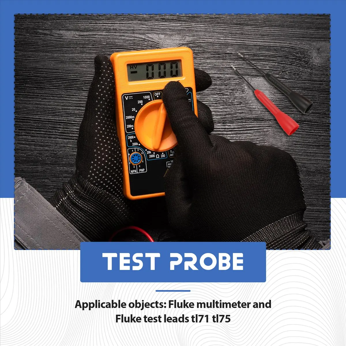 A013 6 Pack 2mm Needle Test Probes, 600V/10A Non-Destructive Multimeter Test for Leads Tl71 Tl75- 3 Black & 3 Red