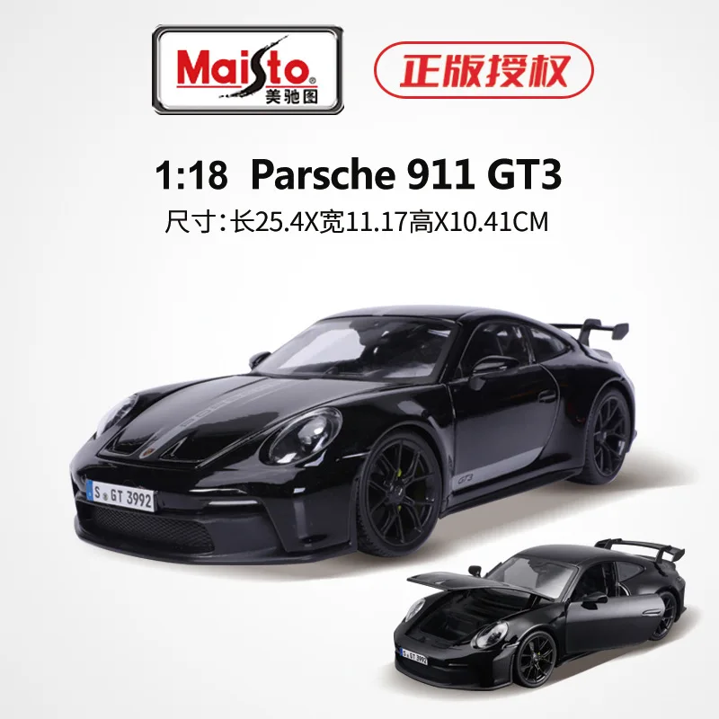 Maisto 1:18 2022 Porsche 911 GT3 racing edition die casting alloy