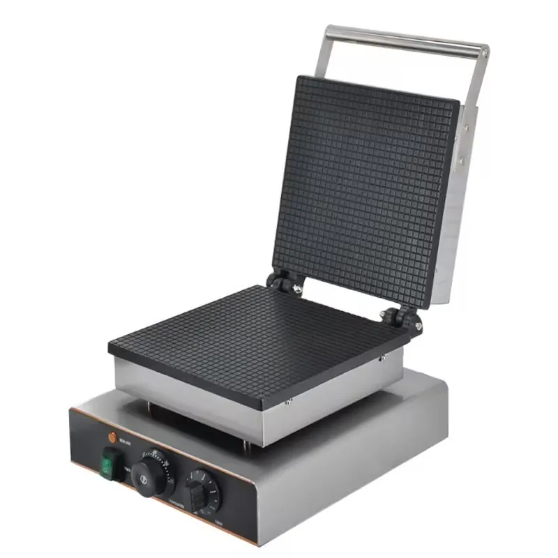 Commercial Cast Iron Waffle Cone Maker Non Stick Belgian Square Ice Cone Baker
