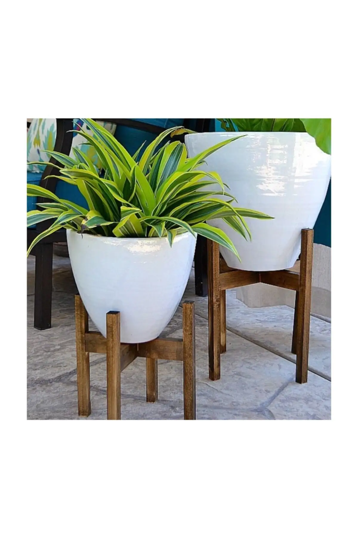 2 Buah Pilar Pot Bunga Kayu, Rak Pot Bunga, Pot Bunga Kayu, Tempat Lilin Dekorasi Ruang Keluarga, Rak Gantung