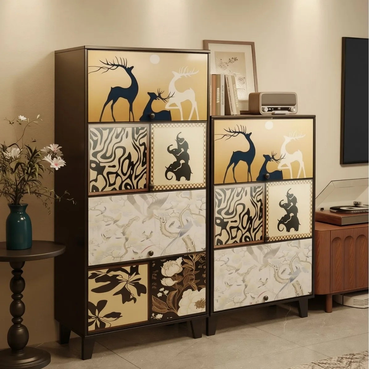PYJ dining side cabinet integrated storage cabinet against the wall living room storage cabinet