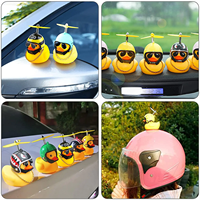 Broken Wind Rubber Duck With Helmet Pendant Duck Car Ornaments Decorations Helmet Duck Ducky Bicycle Wind Motor Accessories