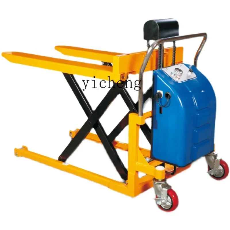 

TQH high lift truck Scissor fork type high lift manual hydraulic forklift 1 ton lifting operation assembly trolley