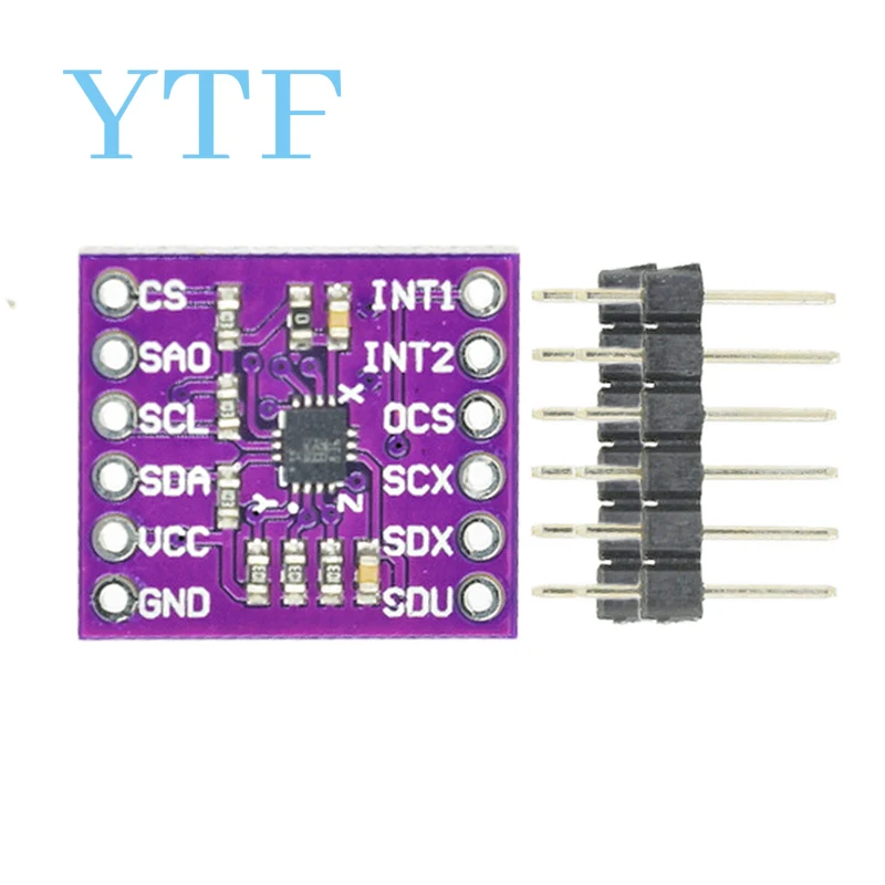 MCU-633 LSM6DSO 6DOF LSM6DSM Gyroscope Attitude Sensor Module 3D Accelerometer 3.3V SPI IIC I2C MIPI I3C SM Serial Interface