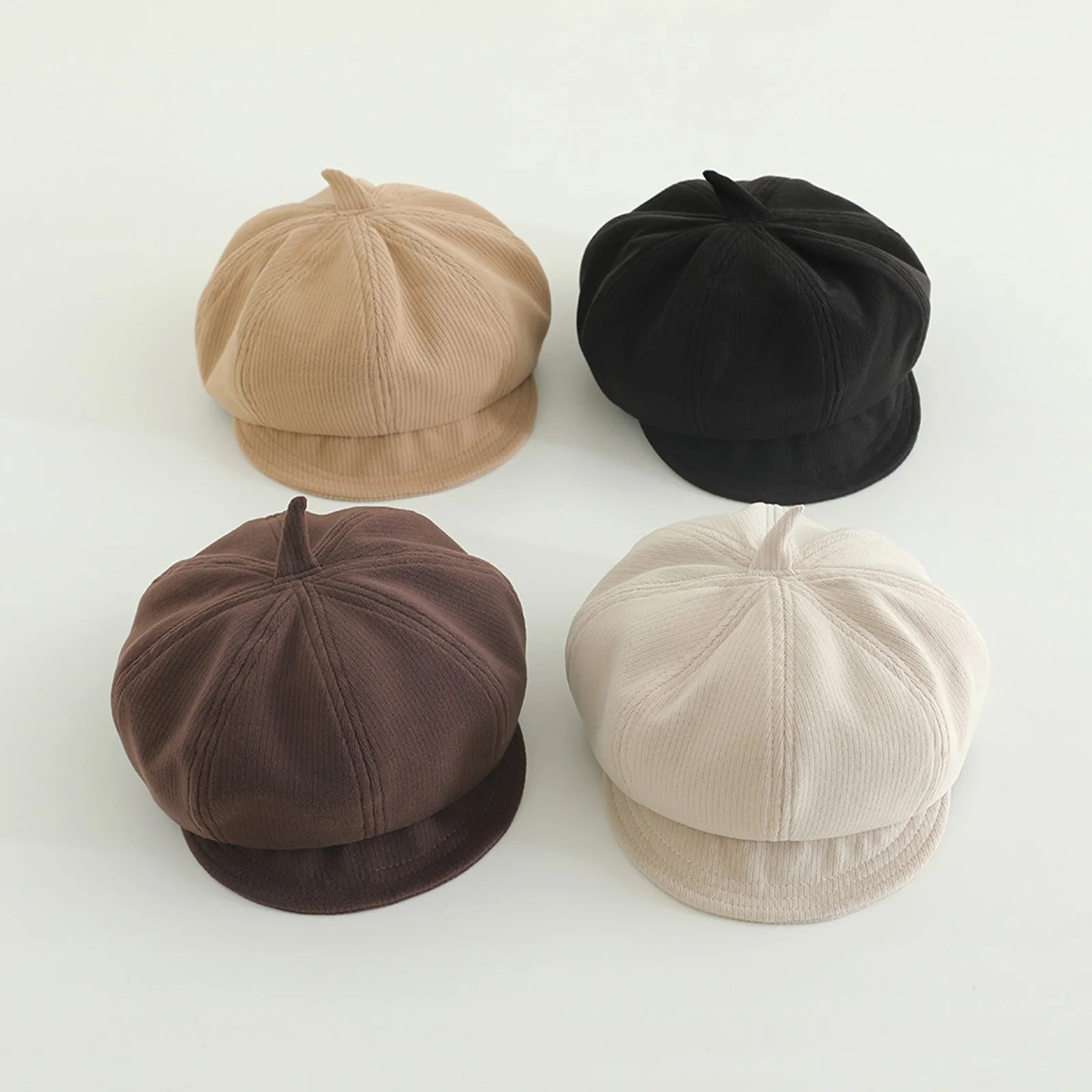 

Blotona, стильная детская шляпа газетчика, винтажная однотонная восьмиугольная кепка художника, берет с козырьком, шапки для мальчиков и девочек