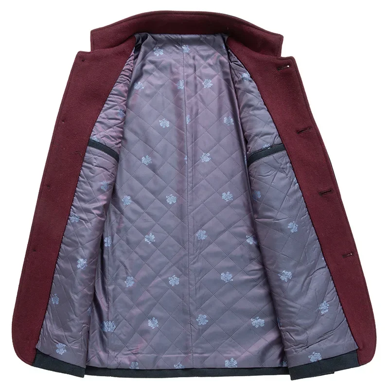 Men Stand-up Collar Business Casual Blazers Jackets Suits Coats Woollen Trench Coats New Winter Male Cashmere Overcoats size 5XL