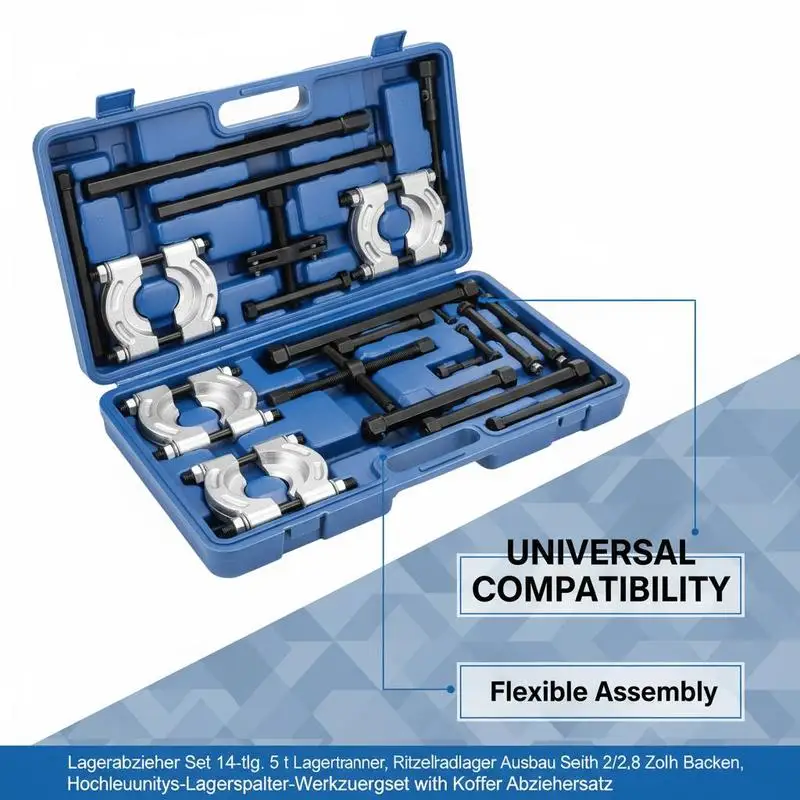 

Bearing Puller Kit, 14-Piece 5 Ton Capacity Bearing Separator, Pinion Wheel Bearing Removal Kit with 2-Inch and 2.8-Inch Jaws