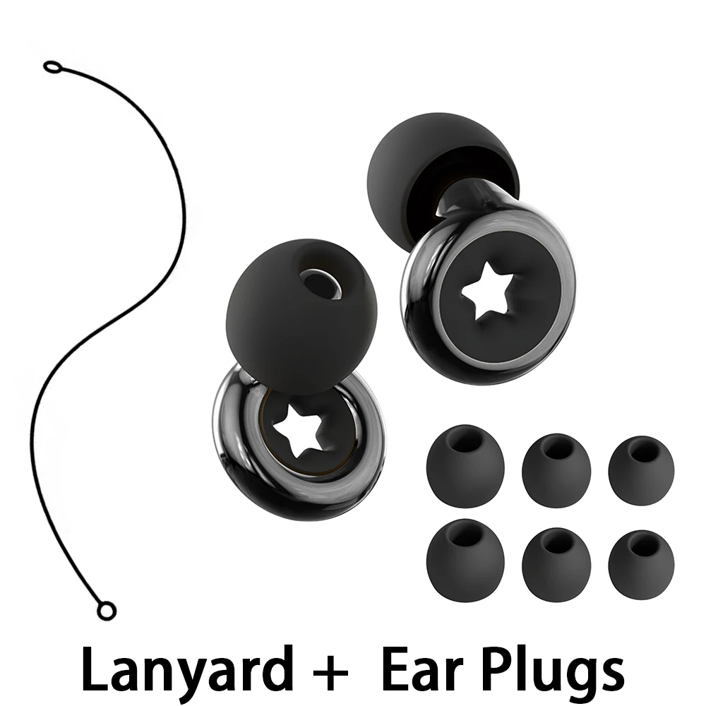 

1 Set Silicone Ultra Sleep Aid Earplugs With Silicone Lanyard Waterproof Swim Earplug Concert Hearing Protection Ear Plugs
