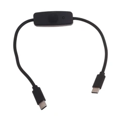 DXAB Male to Male USB Type C USB C Cable with On Off Power Switches Button for Cellphone Tablet 15W Fast Charging