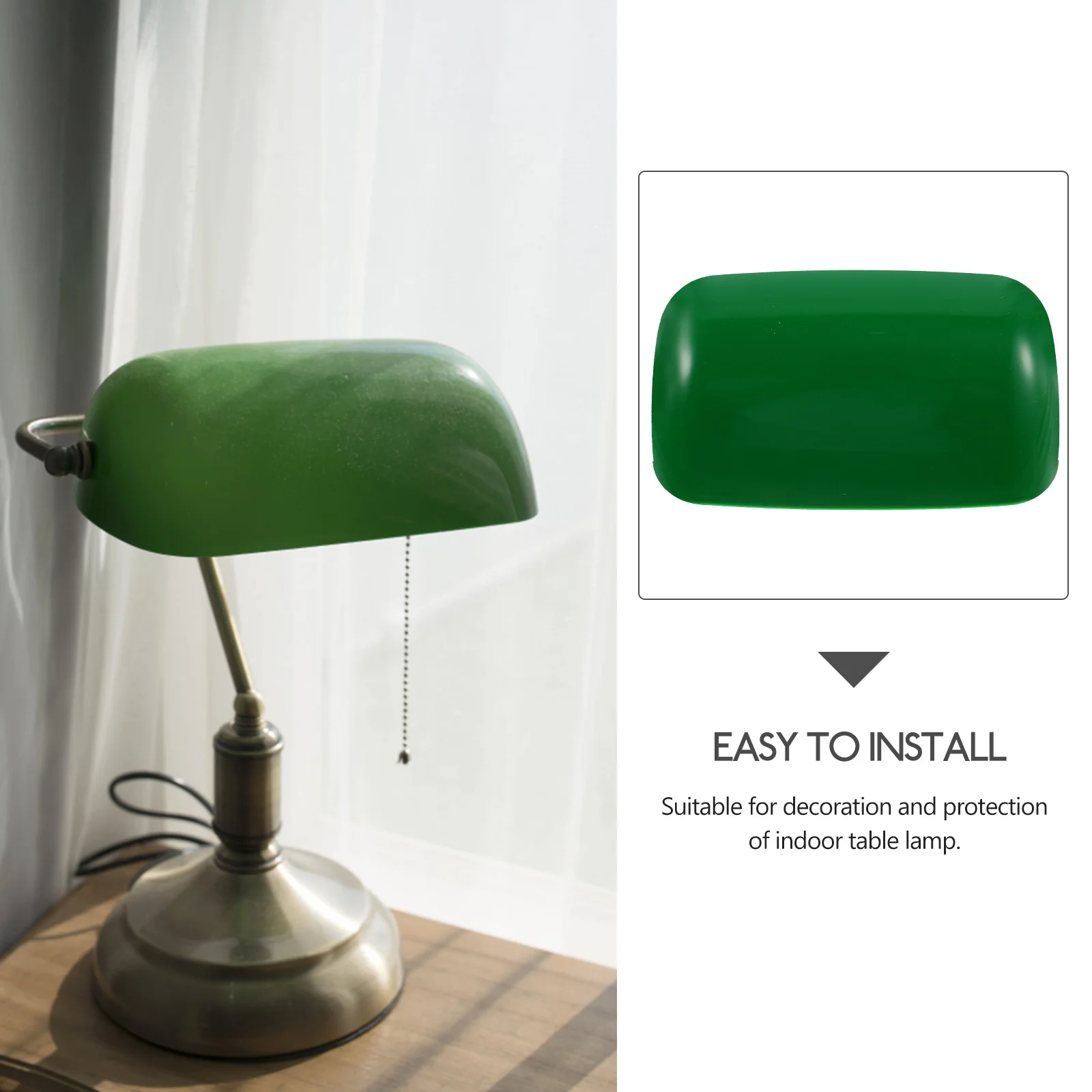 

2pcs Bankers Lampshade Retro Green PP Material Replacement Shades for Table Lamps Light Cover Vintage Lamp Shades Decorative