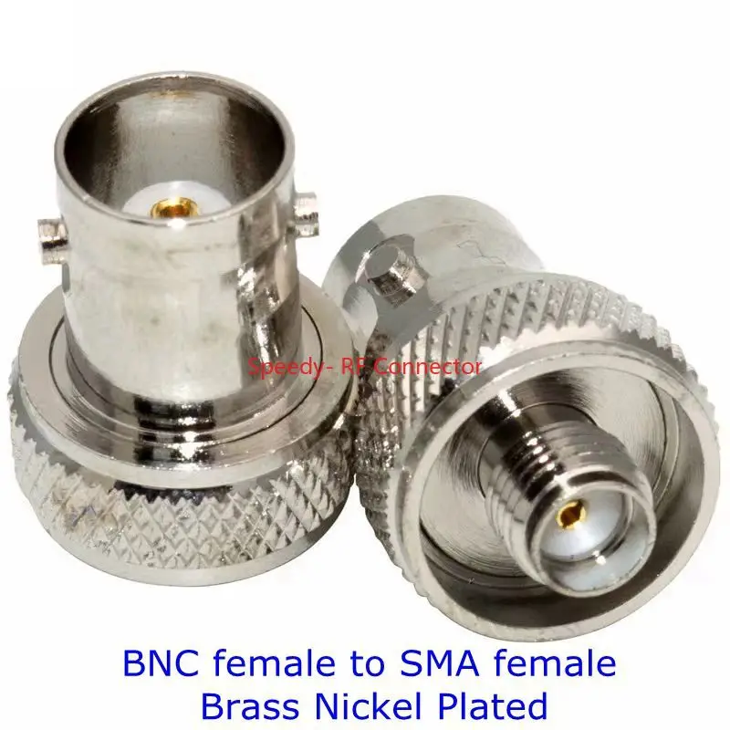 2PCS SMA To BNC Q9  Male Female Disc RF Adapter Center Flange&Bulkhead Connector 50ohm Wire Terminals Brass Nickel Plating